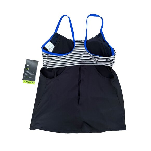 Nike Stripe Layered Tankini Swim Top Black ( S ) - Picture 4 of 4